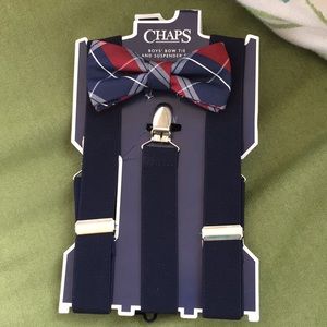 Chaps boys bow tie and suspender set